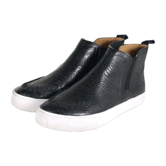 Reba Shoes - Reba by Justin Broadway US9,5 Black Embossed Floral Platform Sneaker Boots